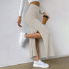 Knitted high waist maxi skirt side view