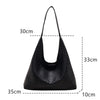 Luxury Large Capacity Soft Leather Handbag – Women’s Fashion Underarm Tote & Crossbody Bag in Solid Colors