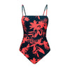 Leaf Print Square Neck One-Piece - Embrace Nature's Elegance with Haute Damsel