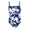 Leaf Print Square Neck One-Piece - Embrace Nature's Elegance with Haute Damsel