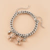 Magnetic Heart Chain Bracelet with Plush Bears – Couple Set Front View