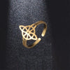 Mystic Celtic Witch Knot Jewelry Set –ring gold finish