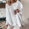 New Fashion Women's Hollow Out Knit Sweater – Elegant Loose Fit Pullover for Spring, Autumn, and Winter