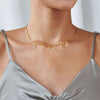 Personalized Letter Necklace with stainless steel alphabet pendant, styled on a model