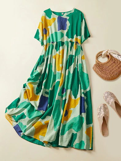 Plus Size Boho Beach Dress - Floral Summer Dress for Women
