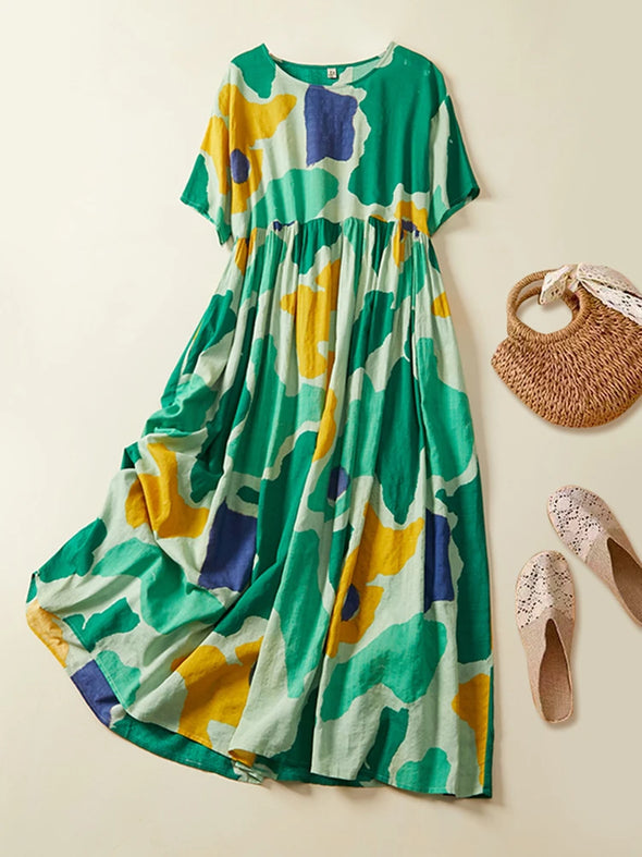Plus Size Boho Beach Dress - Floral Summer Dress for Women