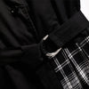Plus Size Women's Summer Plaid Dress - Notched Stitching Waist, Asymmetric Design 