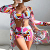 Print Tankini Set - Three-Piece Push Up Swimsuit for Women | Haute Damsel