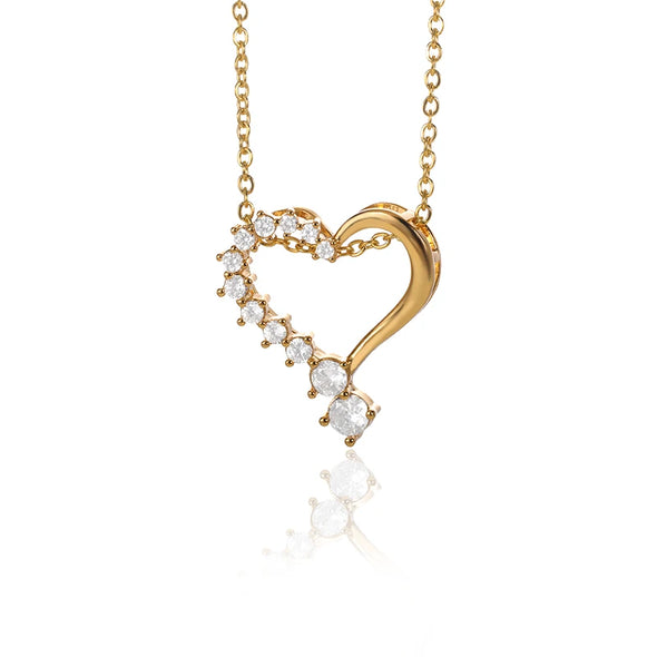 Punk Cuban Chain Heart Necklace for urban streetwear flair