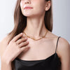 Punk Cuban Chain Heart Necklace – chunky chain with heart pendant on a model