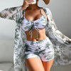 Summer Print Tankini Set - Three-Piece Swimsuit for Women