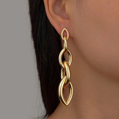 Edgy Elegance: Stainless Steel Chain Earrings by Haute Damsel