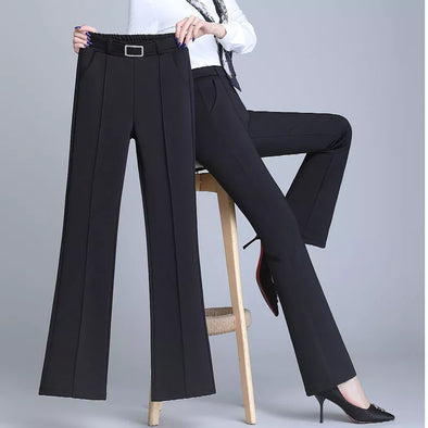 Chic Office Sophistication: Elegant Office Flare Pants by Haute Damsel