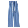 Summer thin jeans - Elastic waist straight wide leg trousers