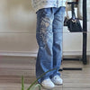 Y2K Harajuku Print Jeans - Floral Vintage Baggy Straight Pants