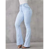 High waist denim flare capris - vintage slight jeans