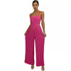 Effortless Summer Style: Solid Pleated Wide Leg Jumpsuit | Haute Damsel