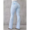 High waist denim flare capris - vintage slight jeans