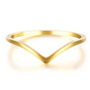 Minimalist Simple Smooth Line V-Rings | Haute Damsel