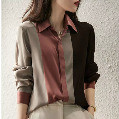 Chic Stripes, Effortless Glamour: Haute Damsel's Striped Chiffon Shirt - Elevate Your Wardrobe with Lightness and Style"