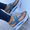 Plus Size Platform Wedge Sandals for Women - Closed Toe Casual Roman Sandals