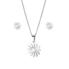 316L Stainless Steel New Fashion Jewelry Elegant Daisy Flowers Charm Chain Choker Necklaces Earrings Set Pendants For Women