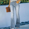 High Waist Flared Jeans - Gradient Color Slimming Bell-Bottoms