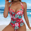 Off the Shoulder One Piece Swimsuit - Deep V Swimwear for Women