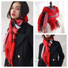 Signature Warmth Plaid Wool Scarf by Haute Damsel - Transitional Style for Winter to Spring