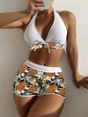 Halter Bikini Set 2024 - Sexy Floral Print High Waisted Swimwear