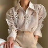 Captivate in Style: Sexy Hollow Floral Embroidery Blouse for a Dazzling Look