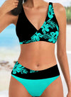 Two Piece Bikini Set - Printed Swimwear for Women