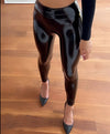 Shine Bright in Style: Reflective Shiny Leather Leggings - Haute Damsel