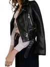 Faux PU Leather Jacket - Edgy Sophistication by Haute Damsel