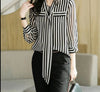 Haute Damsel's Striped Chiffon Shirt - Effortless Style for Every Occasion