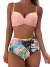 Women's Sexy Shoulder Strap Swimwear - 2024 New Printed High Waist Swimsuit