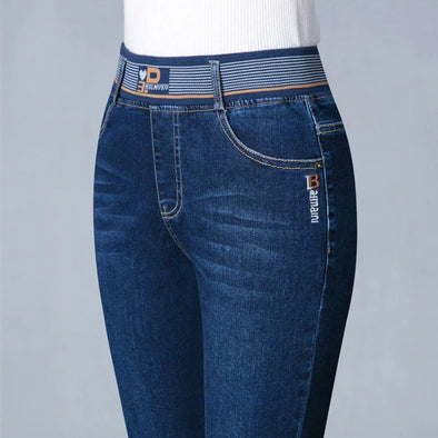 Korean Straight Jeans - High Waist Vintage Denim Pants