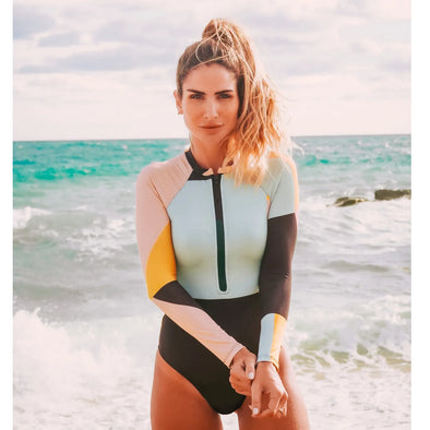 Long Sleeve Surfing Bathing Suit - Ride the Waves in Style with Haute Damsel