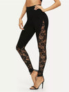 Elegance Redefined: High Waist Black Lace Leggings - Haute Damsel