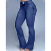 High waist denim flare capris - vintage slight jeans