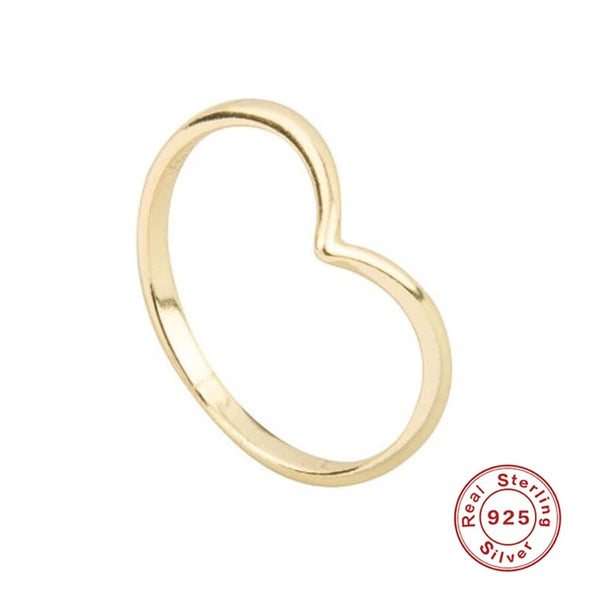 Minimalist Simple Smooth Line V-Rings | Haute Damsel