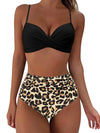 Women's Sexy Shoulder Strap Swimwear - 2024 New Printed High Waist Swimsuit