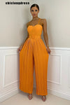 Effortless Summer Style: Solid Pleated Wide Leg Jumpsuit | Haute Damsel