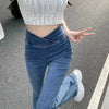 Women's high waist bell bottom jeans - Slim fit flared pants - Haute Damsel