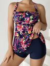 Floral Drawstring Tankini Set - 2-Piece Swimsuit for Women