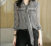 Haute Damsel's Striped Chiffon Shirt - Effortless Style for Every Occasion