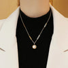 Double-Sided Roman Digital Wafer Pendant Necklaces at Haute Damsel