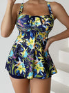 Floral Drawstring Tankini Set - 2-Piece Swimsuit for Women