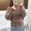 Stand Collar Solid Color Embroidery Sweater - Effortless Elegance for Every Occasion by Haute Damsel