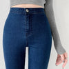 super stretch skinny jeans for women - high waist gray denim